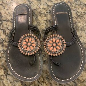 Bernardo leather Medallion  sandals, size 9